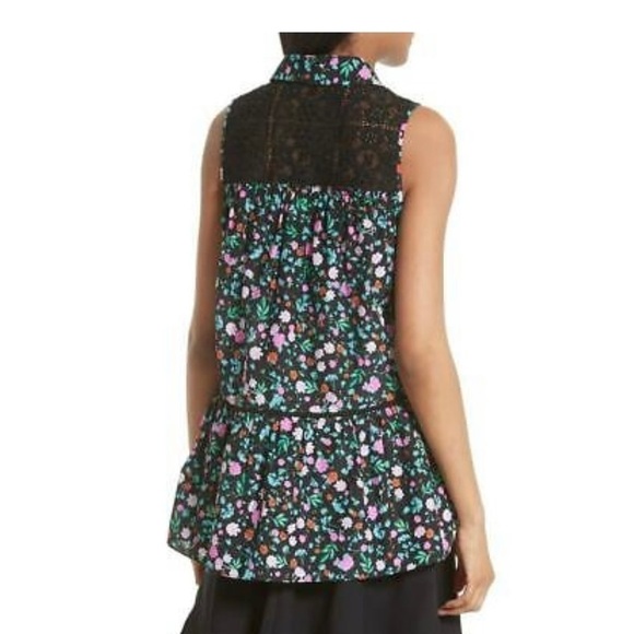 Kate Spade Greenhouse Lace Yoke Floral Top Size XS - Picture 2 of 12